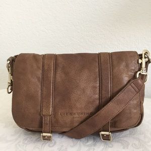 liebeskind brown leather messenger bags